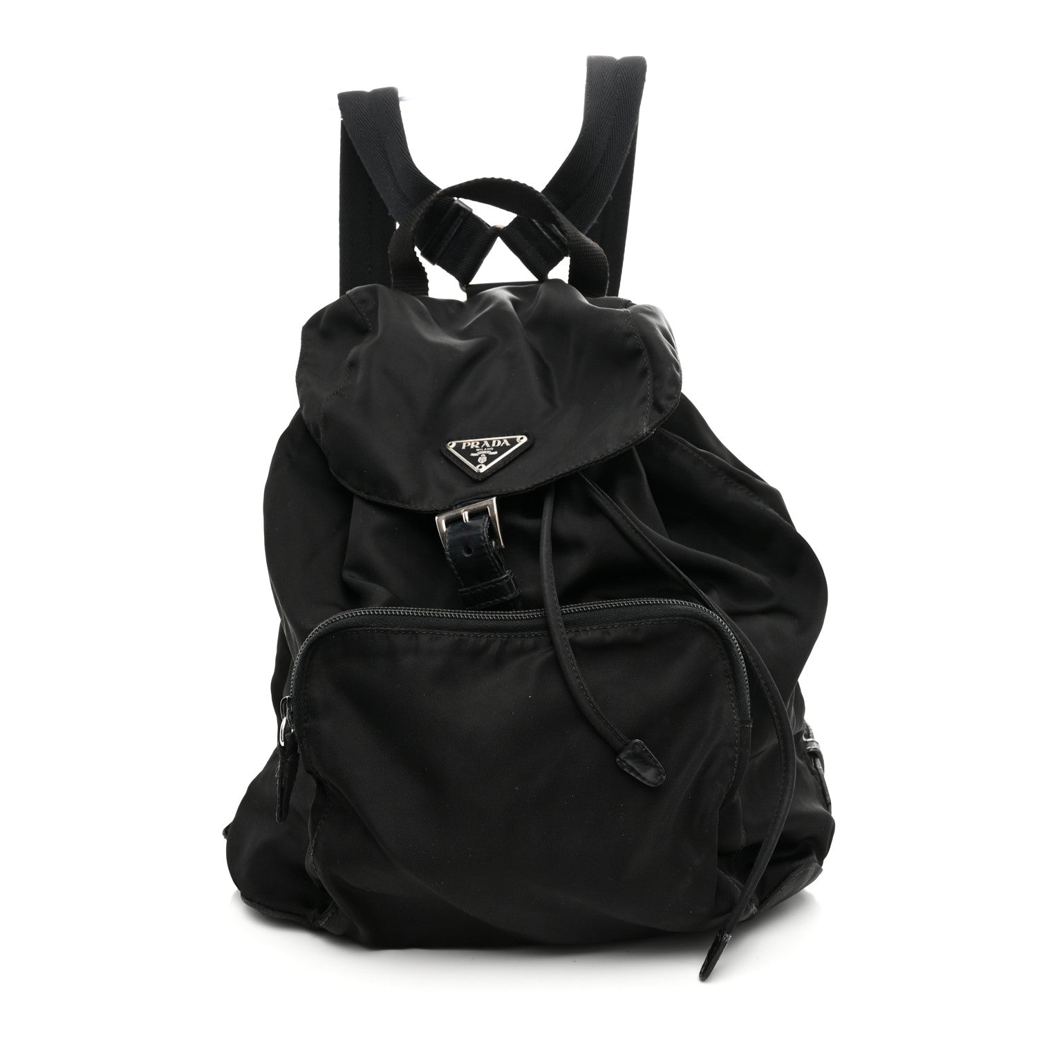 Prada Tessuto Nylon Vela Cinch Backpack Black