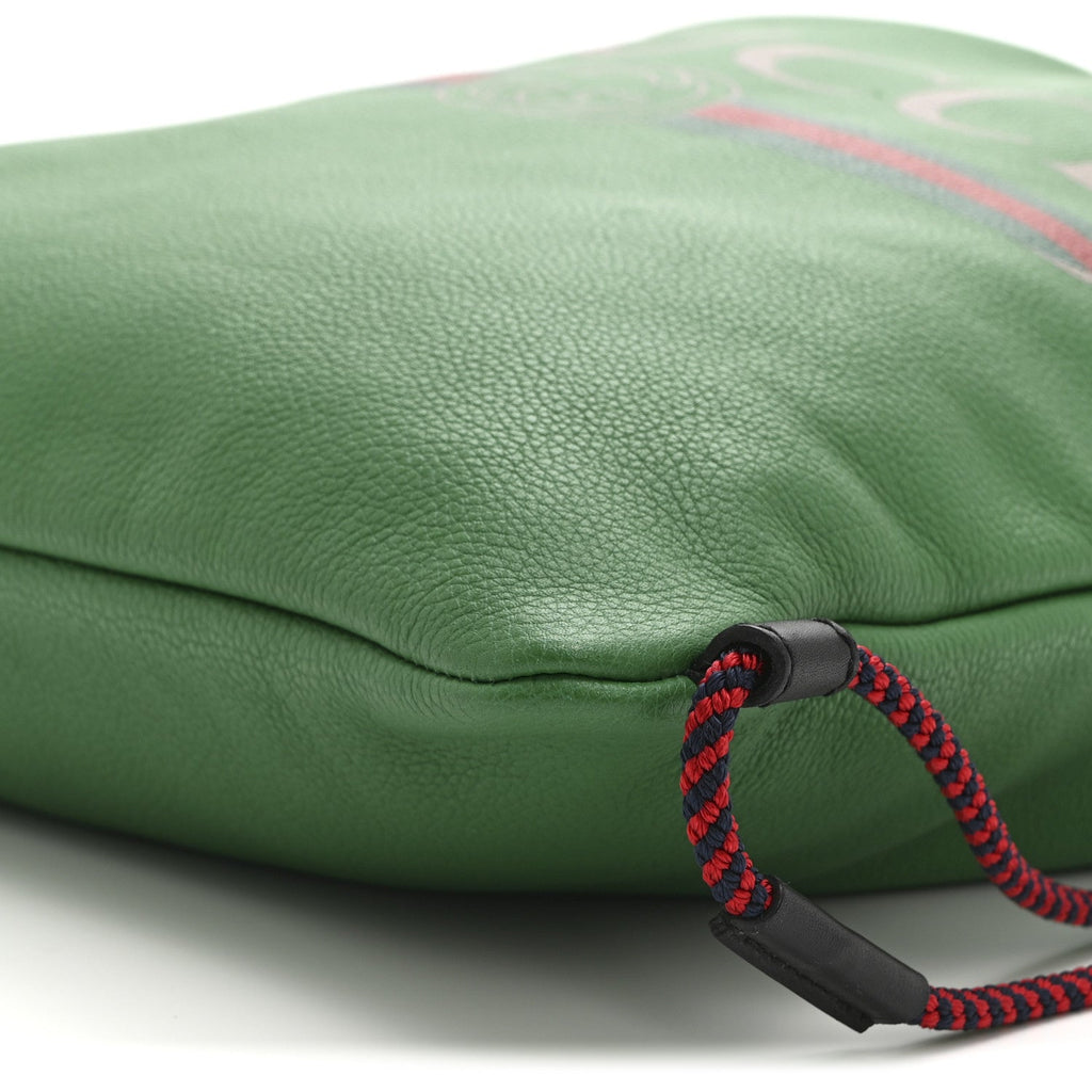 Gucci Calfskin Logo Drawstring Backpack Green