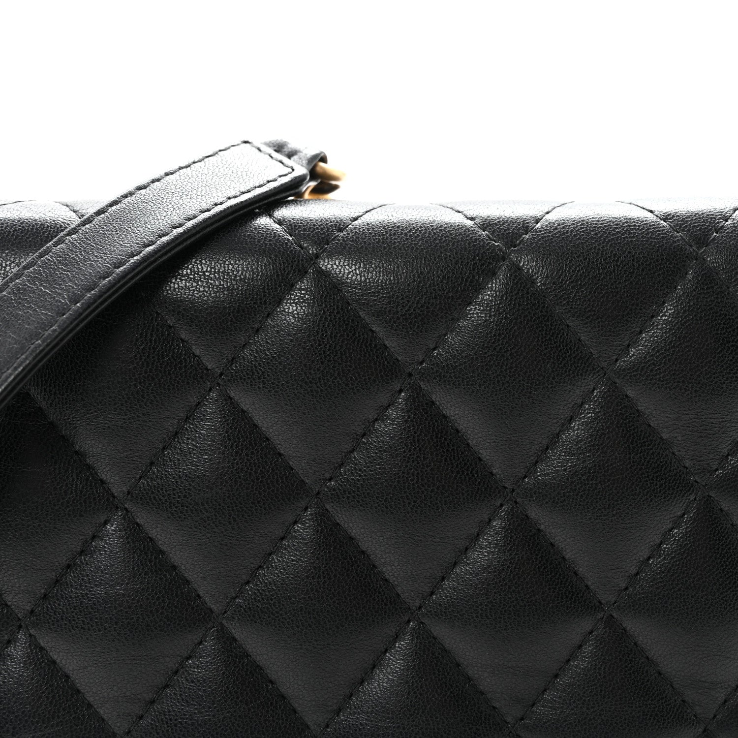 Chanel Lambskin Quilted Boy Wallet On Chain WOC Black