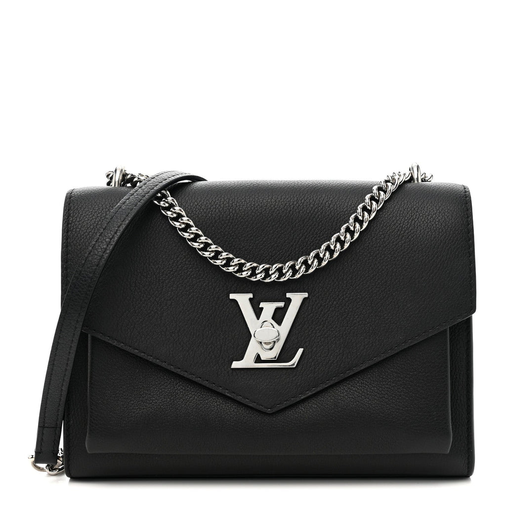 Louis Vuitton Soft Calfskin Mylockme Chain Bag BB Black