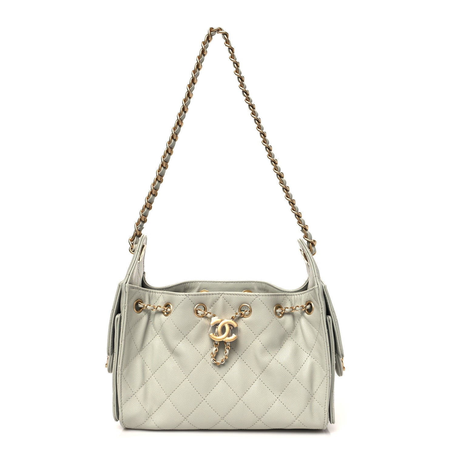 Chanel Caviar Quilted Mini Chanel 25 Handbag Light Green