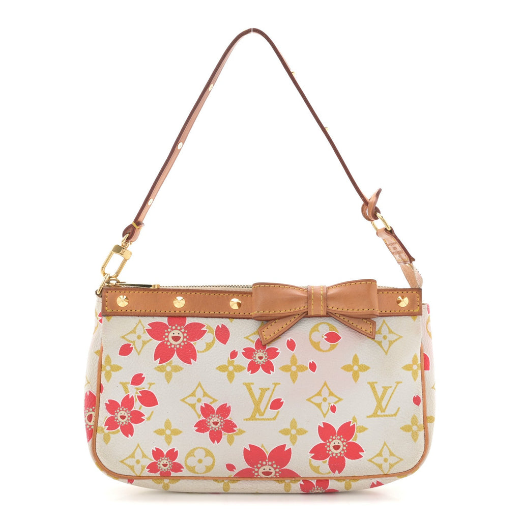 Louis Vuitton Monogram Cherry Blossom Pochette Accessories Red