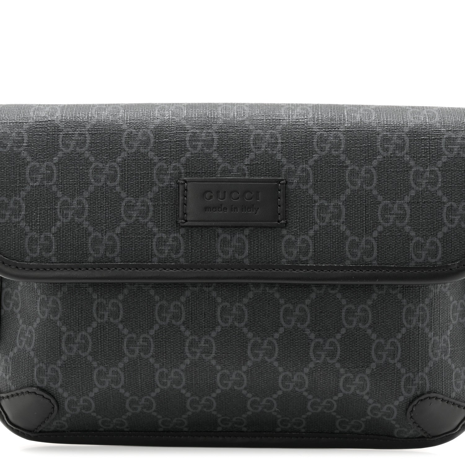 Gucci GG Supreme Monogram Web Slim Belt Bag Black Grey