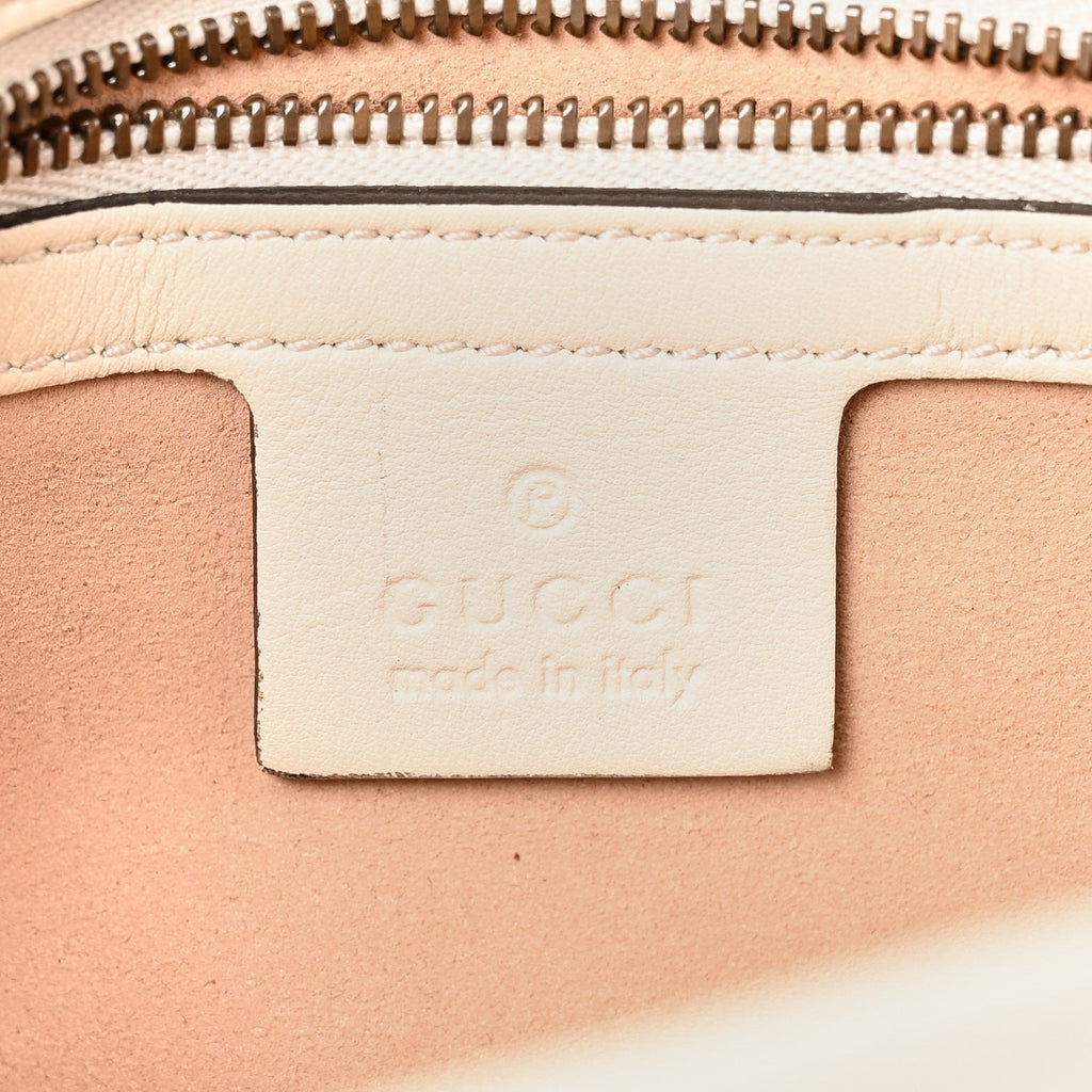 Gucci Calfskin Matelasse Small GG Marmont Shoulder Bag White