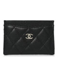 Caviar Quilted Card Holder Black