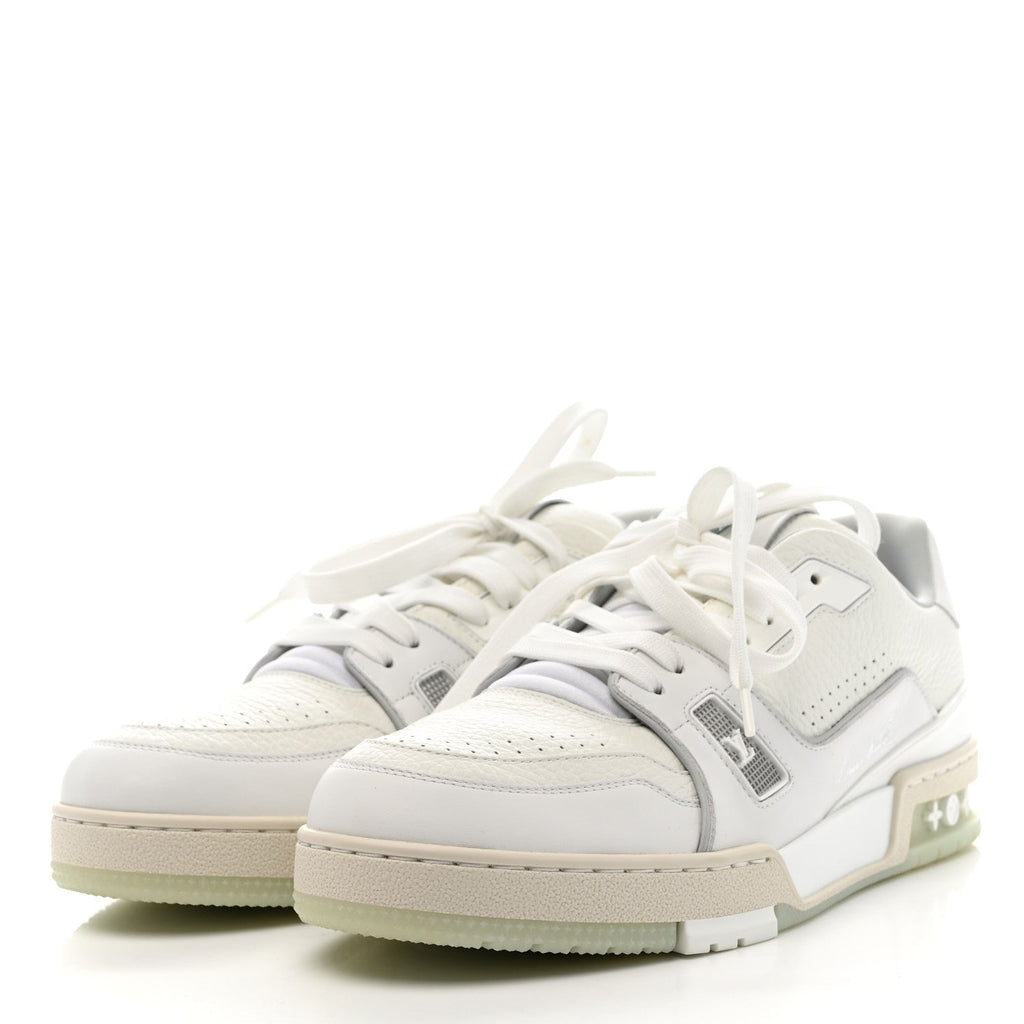 Louis Vuitton Calfskin Mens LV Trainer Sneakers 9 White