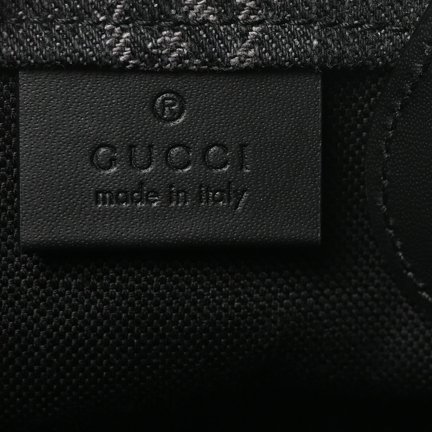 Gucci Denim Cuoio Harness GG Monogram Mini Ophidia Tote Bag  Black Medium Grey