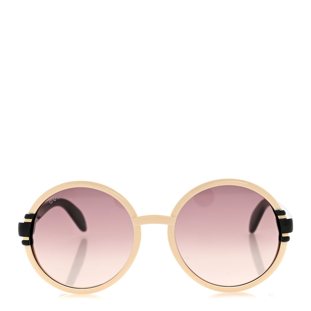 Gucci Acetate Round Sunglasses GG1067S White Black