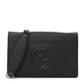 Gucci Pebbled Calfskin Soho Wallet On Chain Black