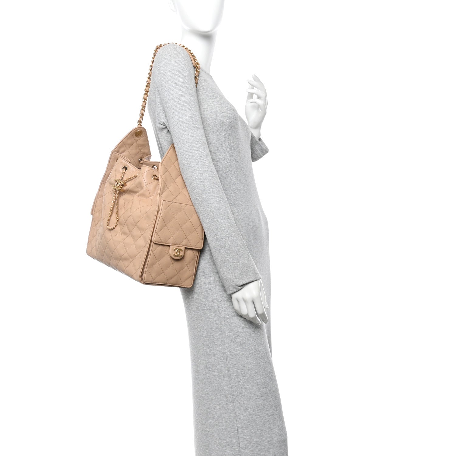 Chanel Caviar Quilted Medium Chanel 25 Handbag Beige