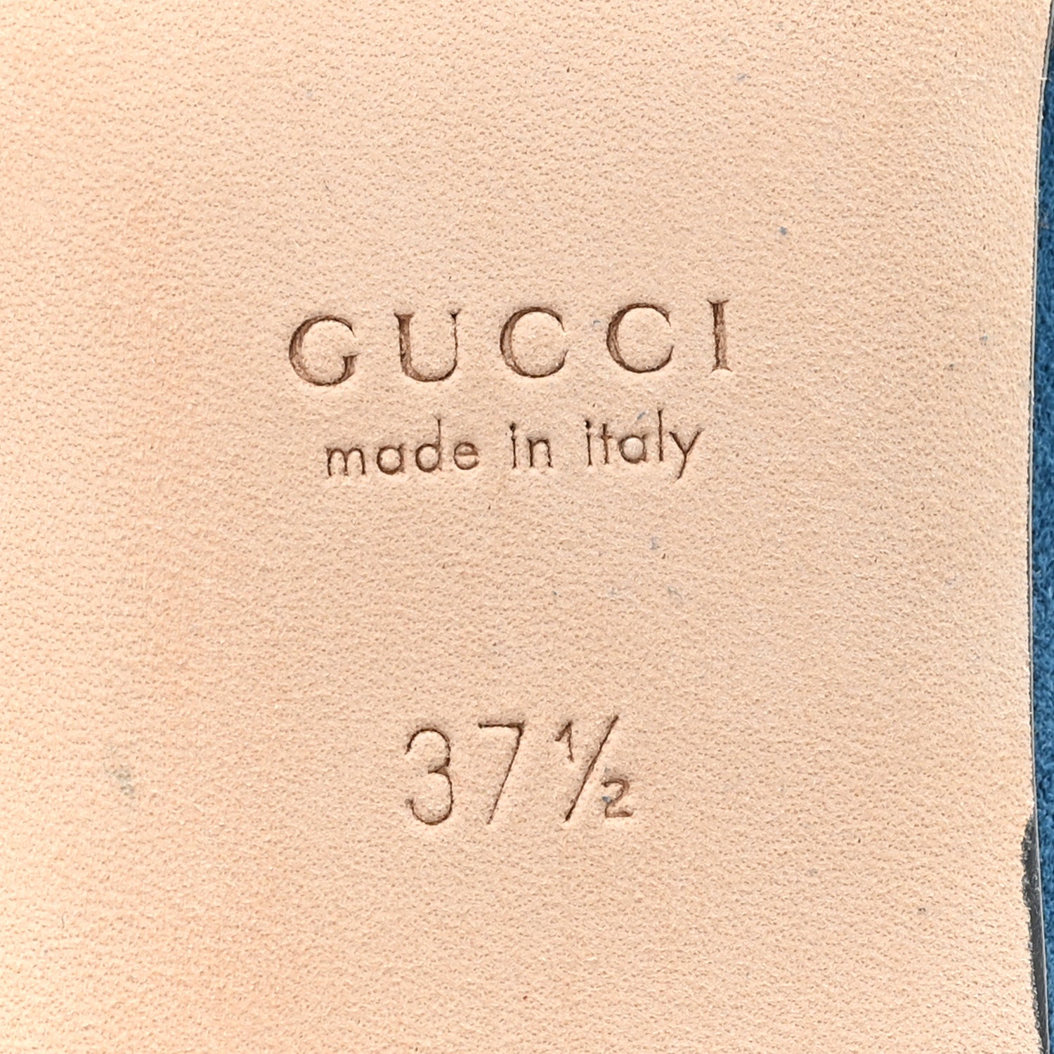 Gucci Kid Scamosciato Horsebit Ballet Flats 37.5 Deep Acqua
