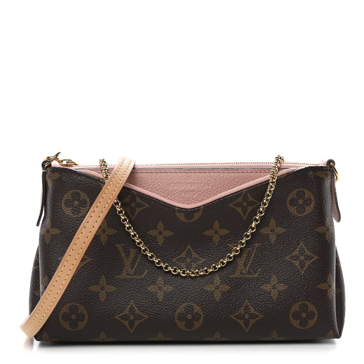 Louis Vuitton Monogram Pallas Clutch Rose Poudre