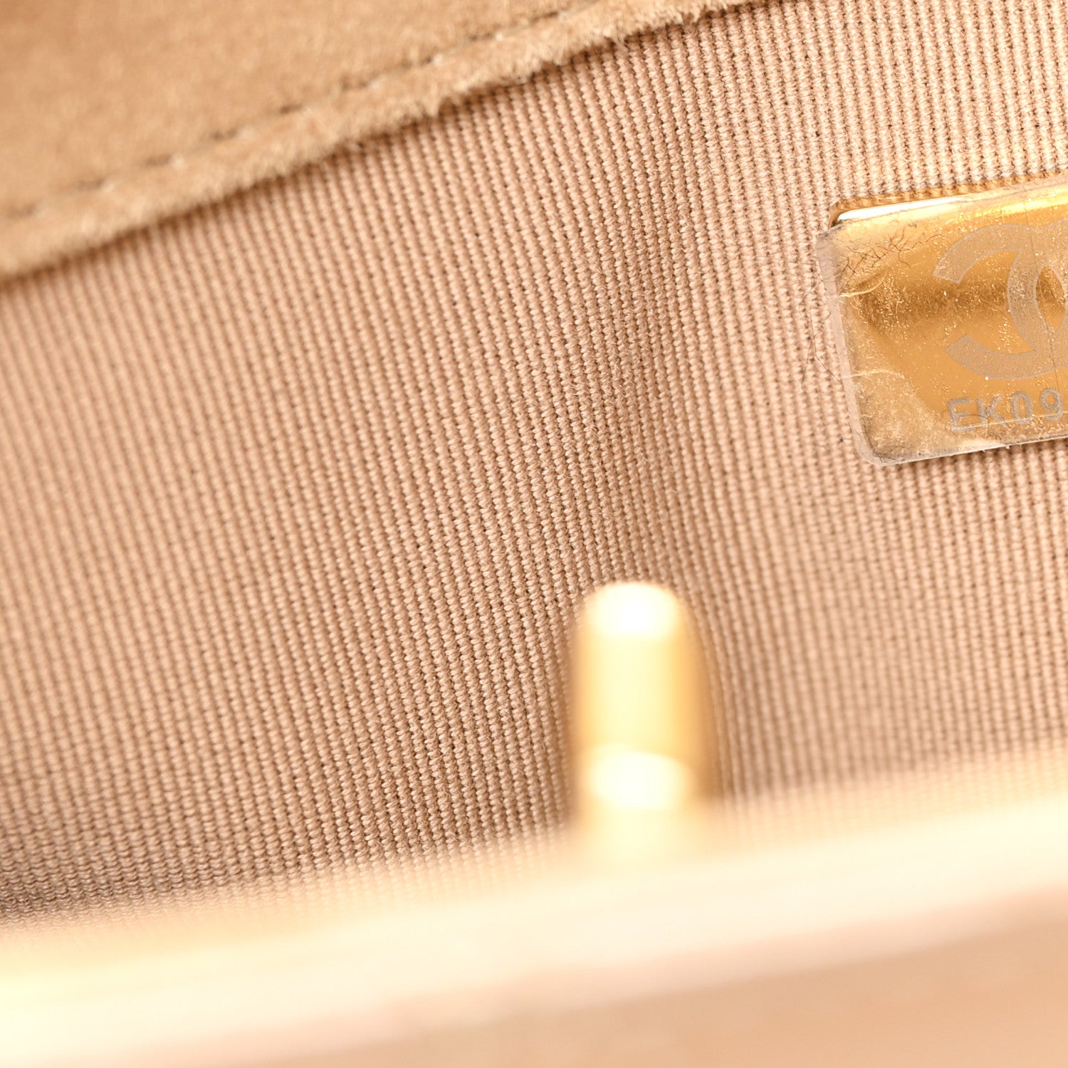 Chanel Shiny Calfskin Suede Goatskin Quilted Hobo Beige