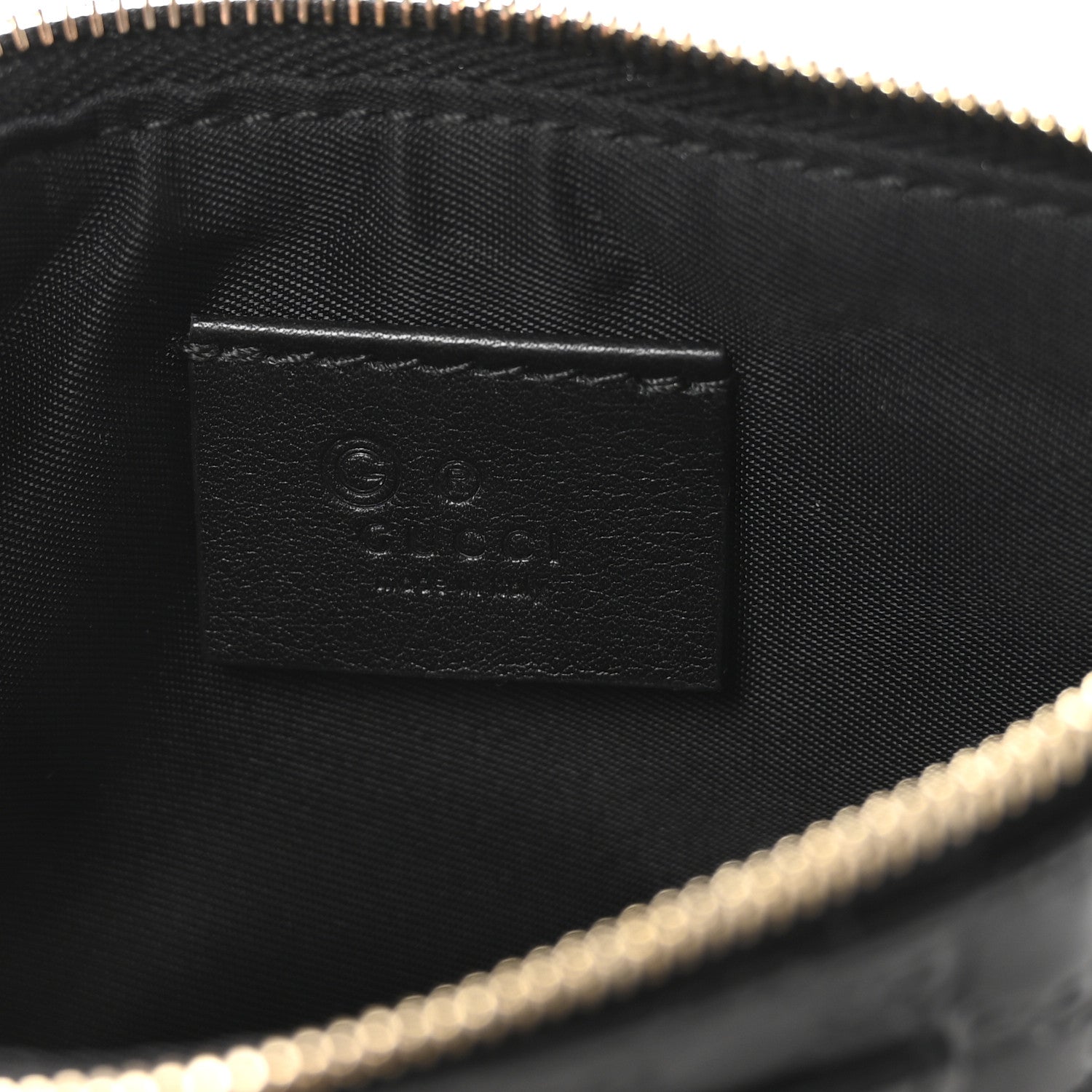 Gucci Microguccissima Key Ring Coin Case Black