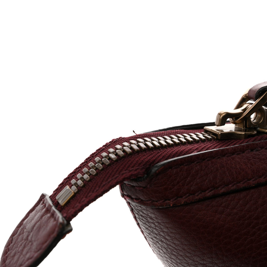 Gucci Grained Calfskin Duffle Bag Burgundy