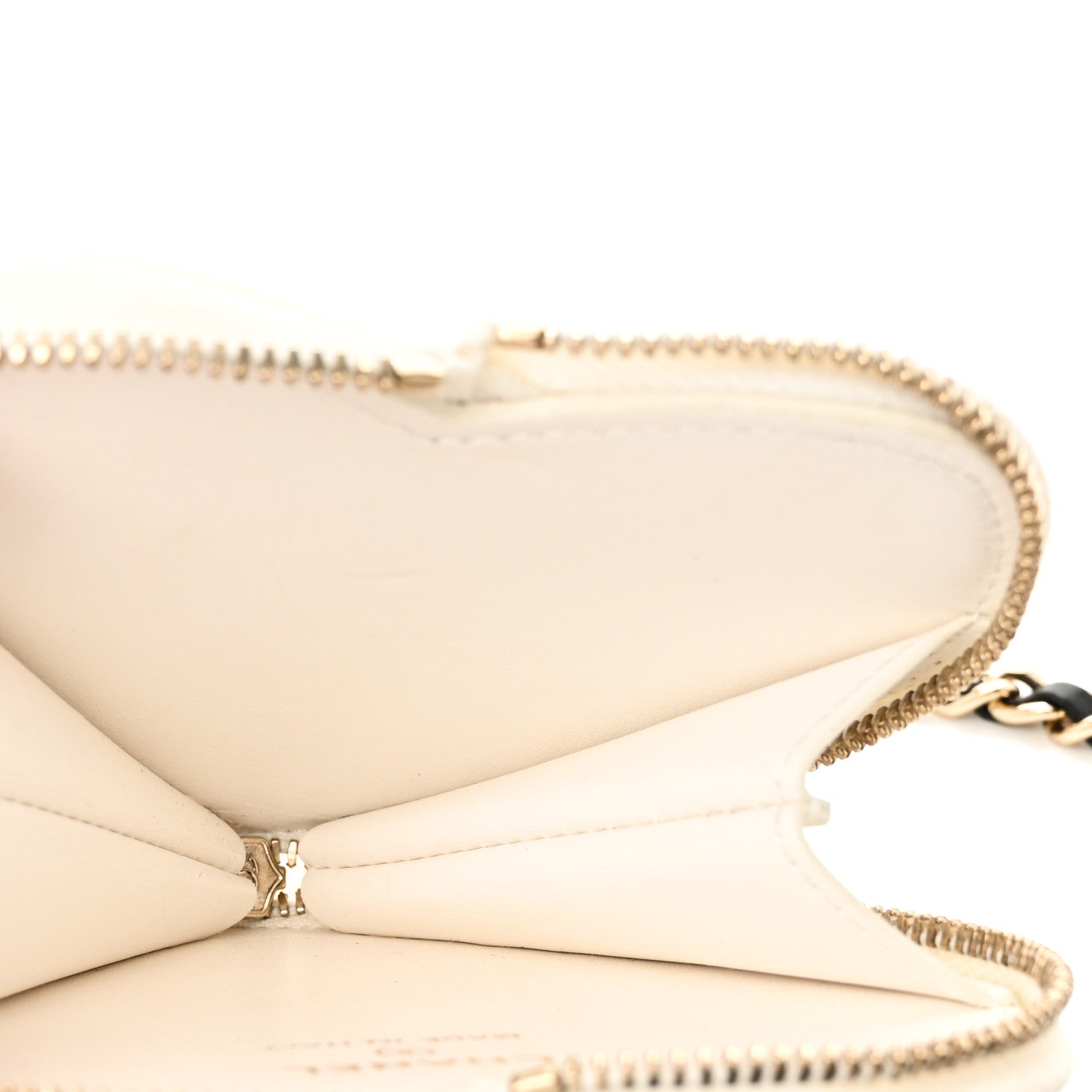 Chanel Patent Calfskin Resin Quilted CC Heart Clutch With Chain Black