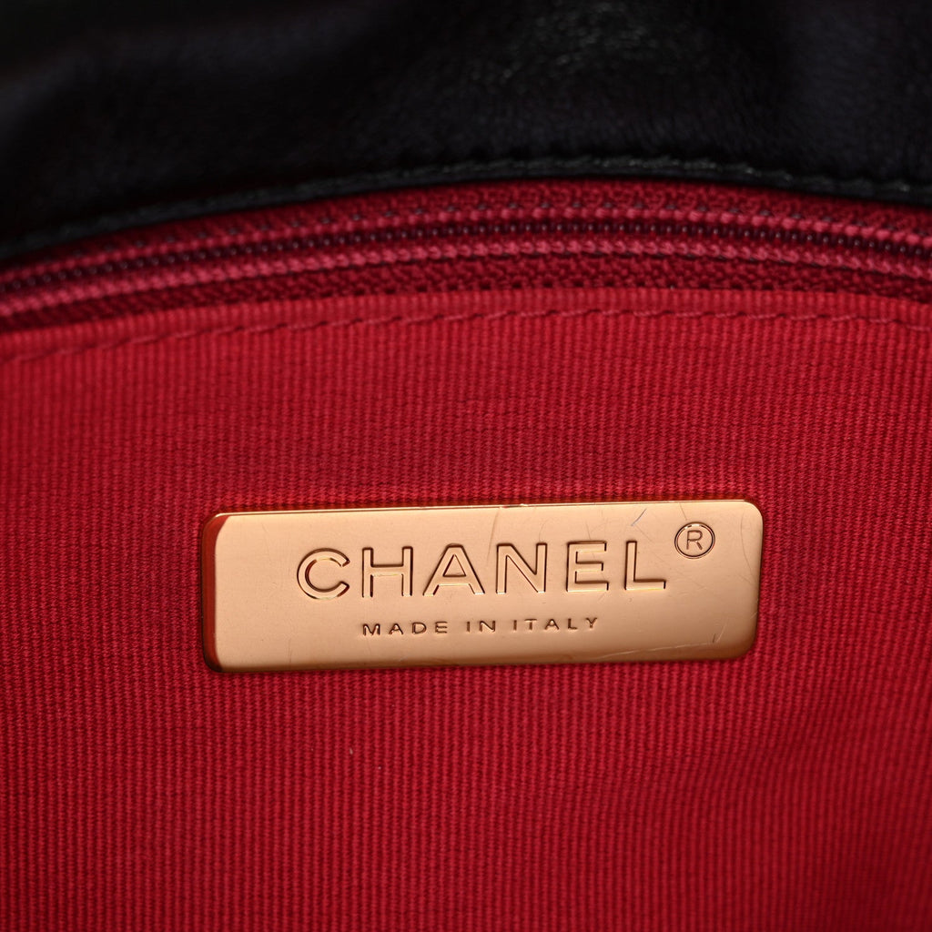 Chanel Lambskin Quilted Medium Chanel 19 Flap Black