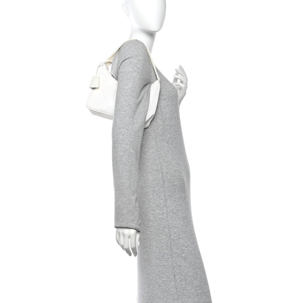Prada Tessuto Nylon Mini Re-Edition 2000 Bag White