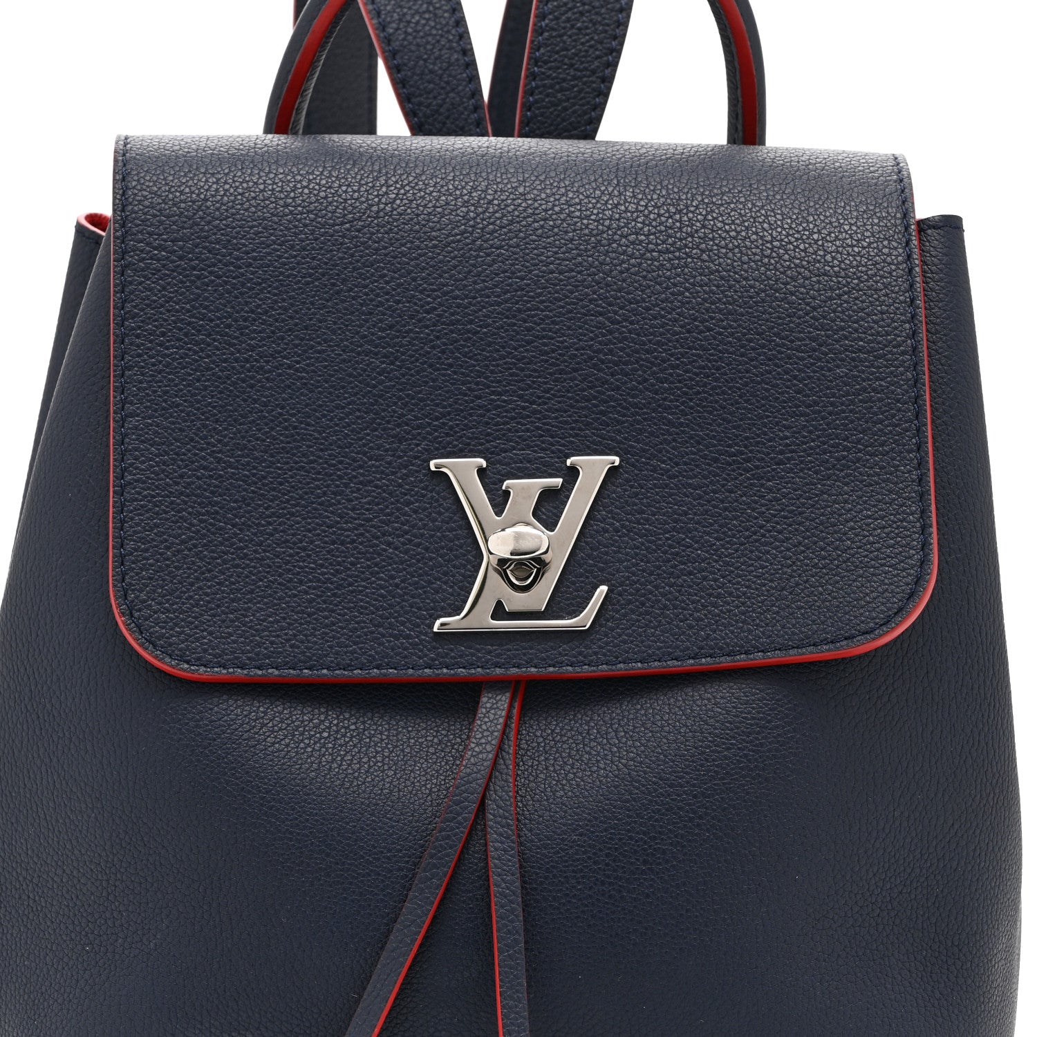 Louis Vuitton Soft Calfskin Lockme Backpack Marine Rouge