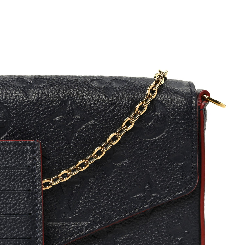 Louis Vuitton Empreinte Pochette Felicie Chain Wallet Marine Rouge
