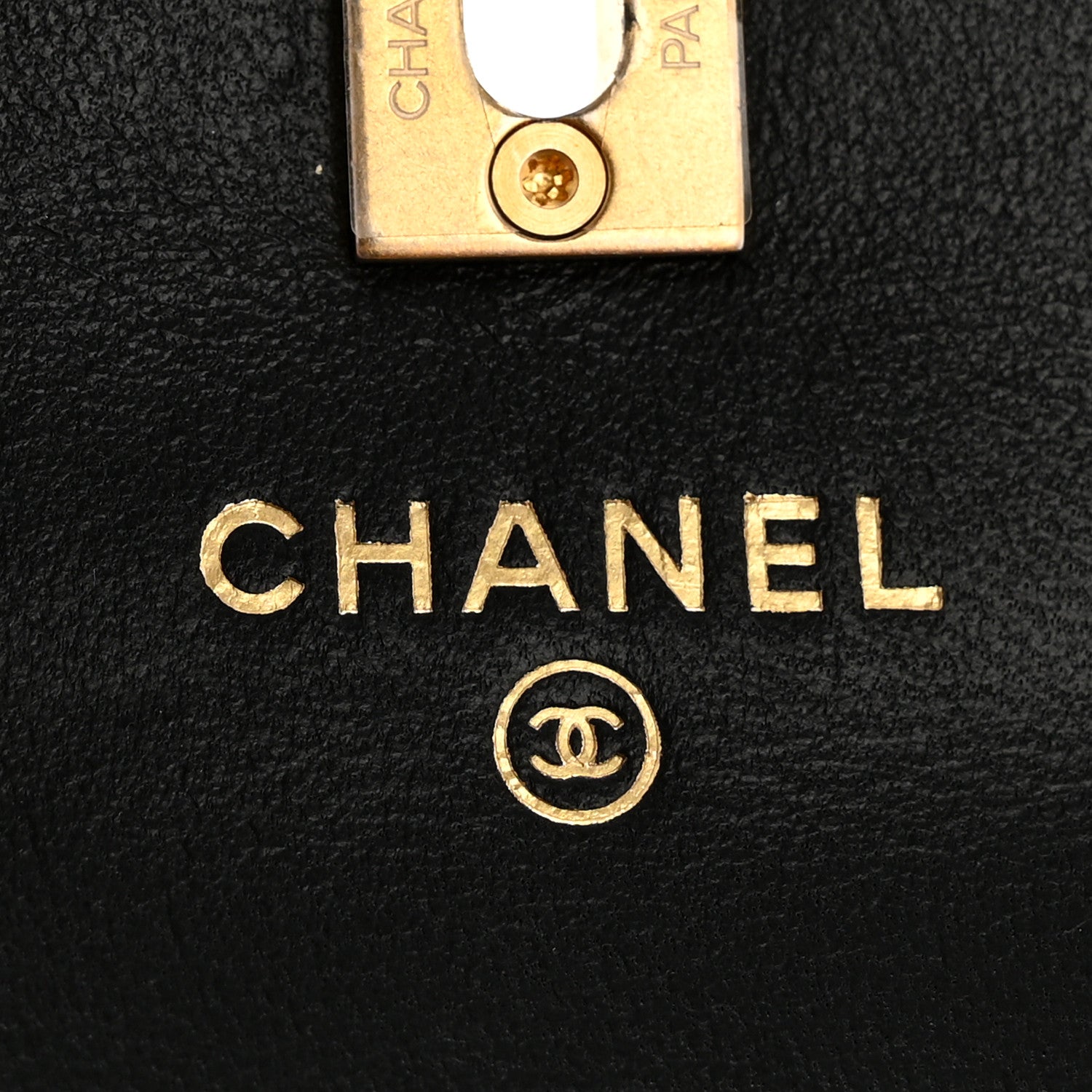 Chanel Lambskin Quilted Pearl Crush Clutch With Chain Black