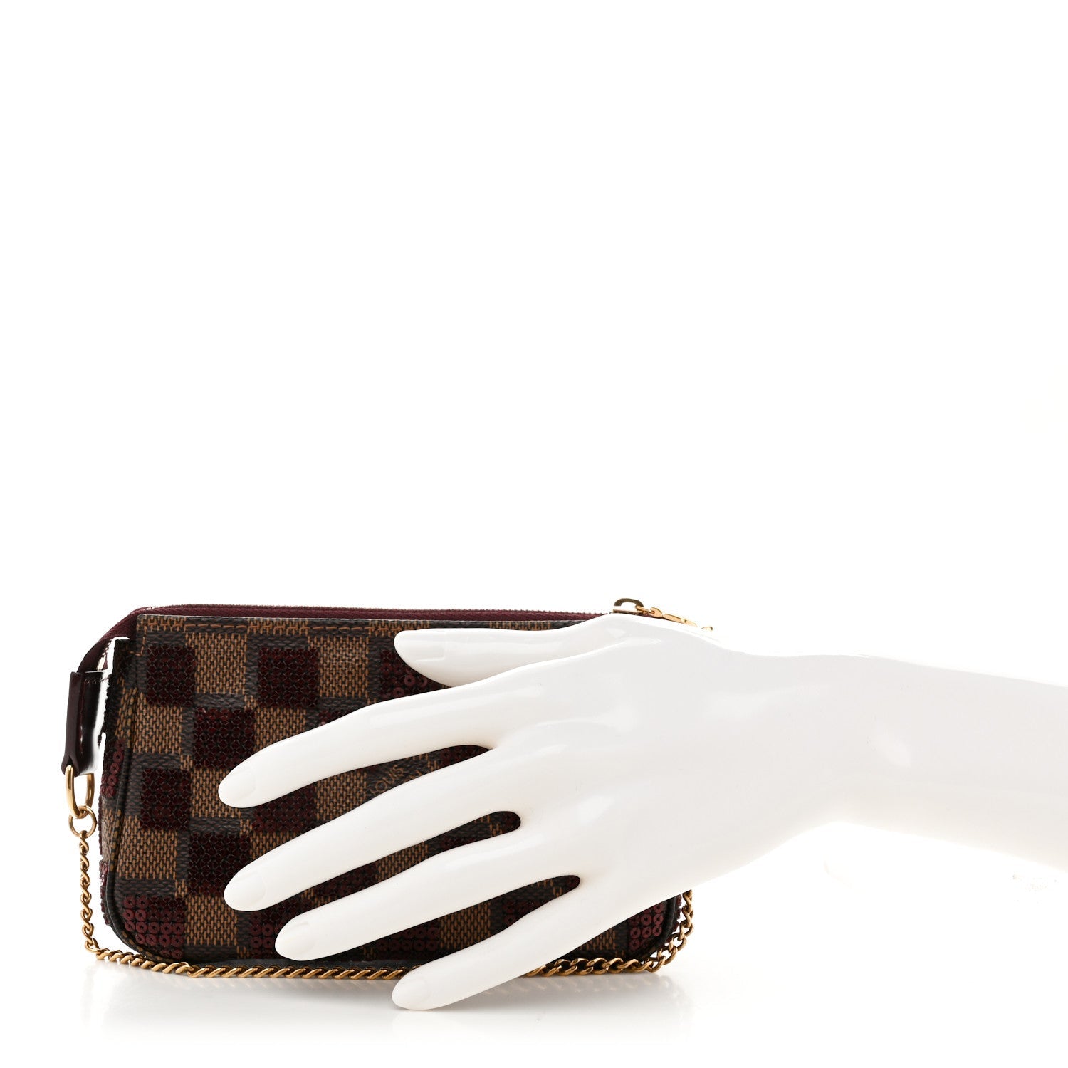 Louis Vuitton Damier Paillettes Mini Pochette Accessories Red