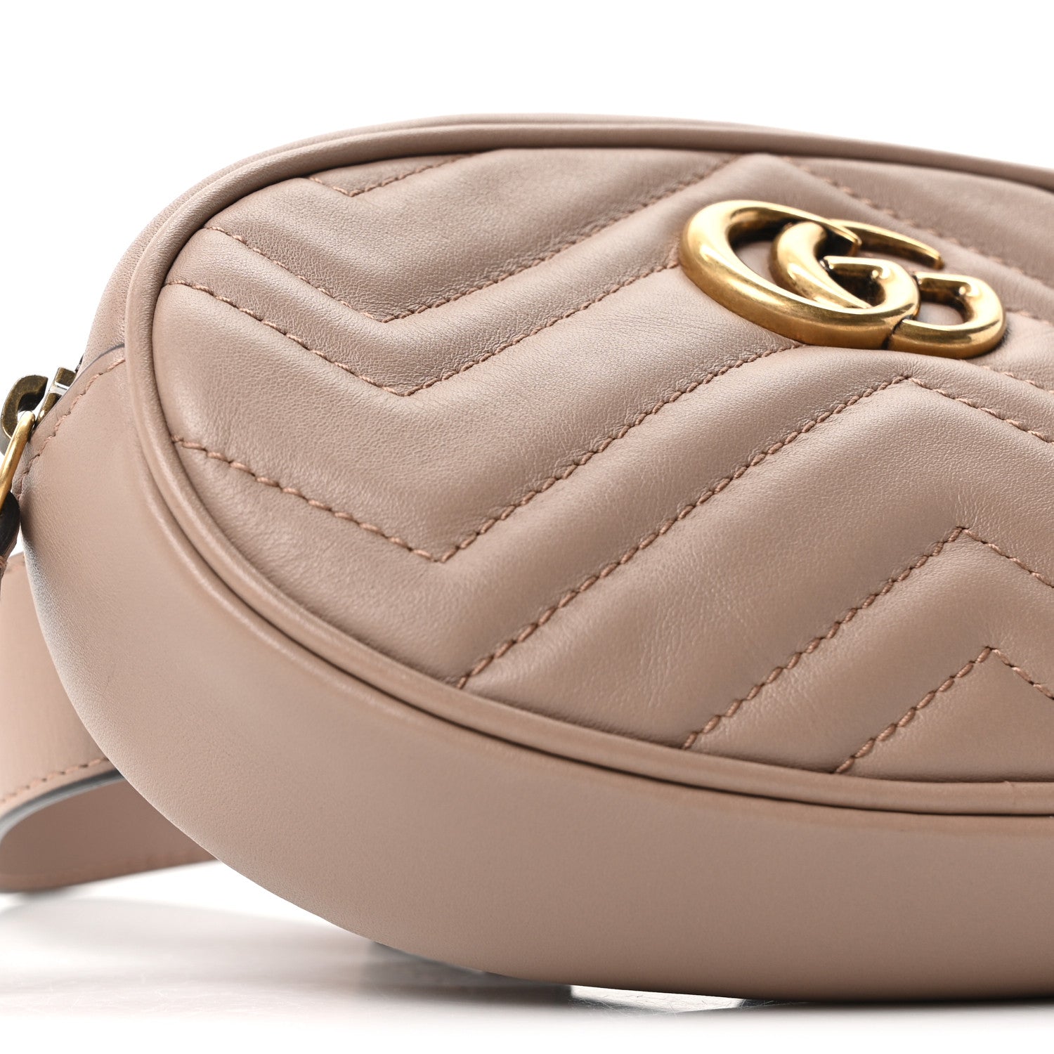 Gucci Calfskin Matelasse GG Marmont Belt Bag 85 34 Porcelain Rose