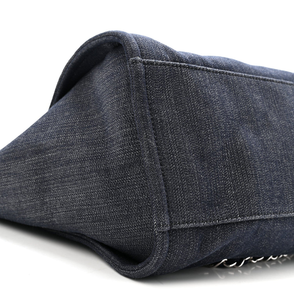 Chanel Denim Large Deauville Tote Dark Blue