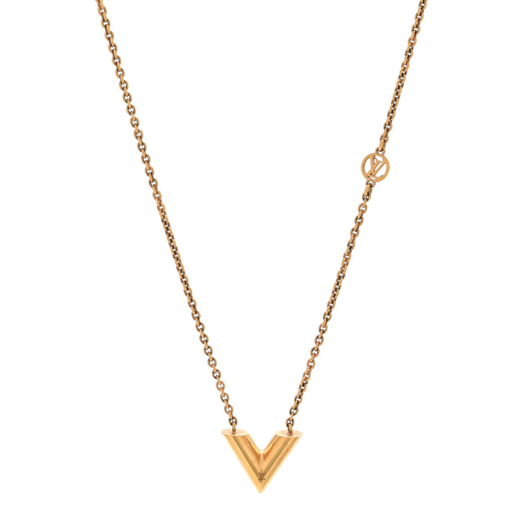 Louis Vuitton Essential V Necklace Gold