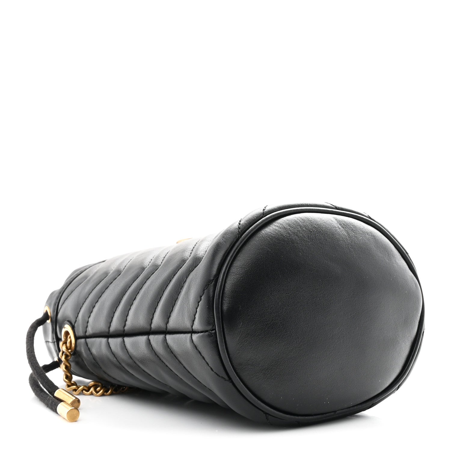 Gucci Calfskin Matelasse Mini GG Marmont 2.0 Bucket Bag Black