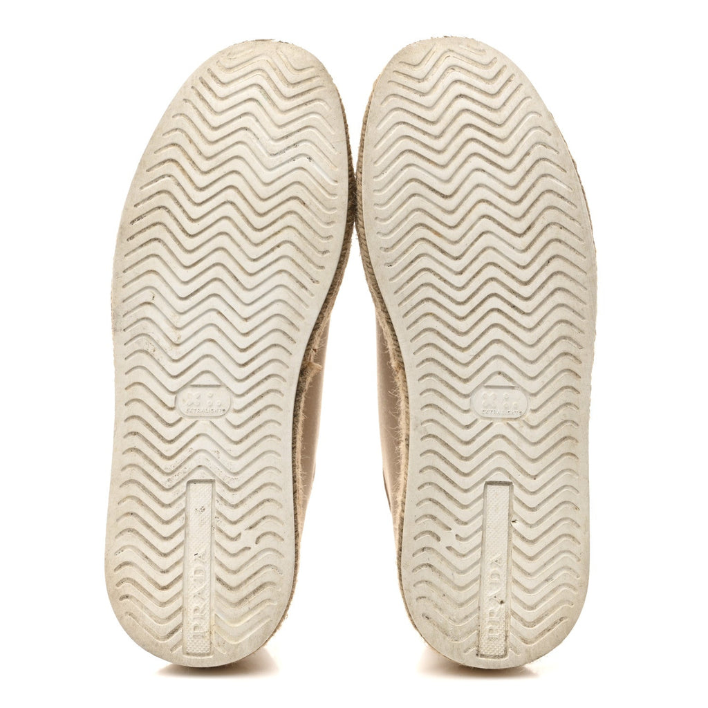 Prada Canvas Gabardine Espadrille 45mm Platform Sneakers 37.5 Corda