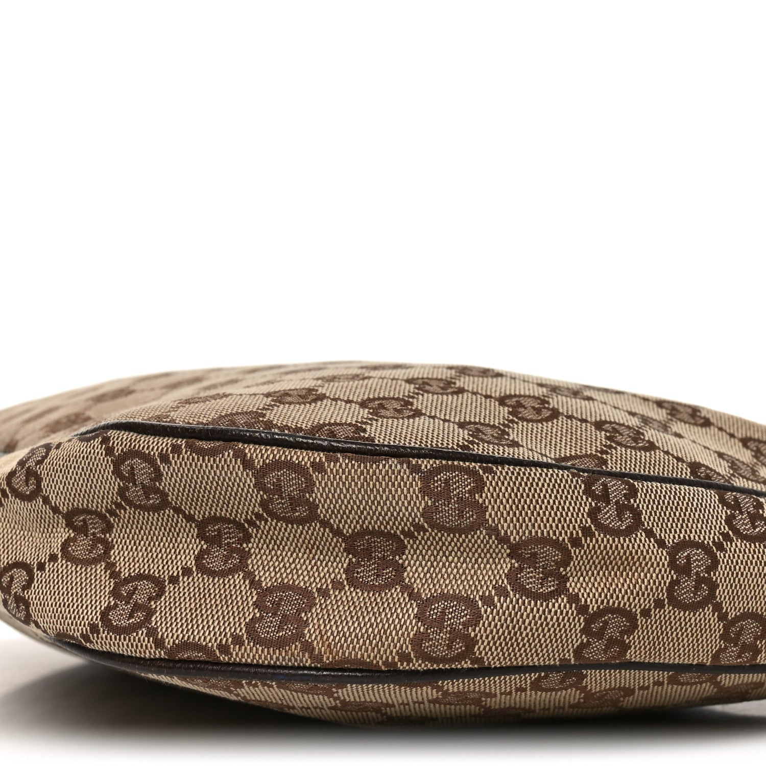Gucci Monogram Medium Half Moon Hobo Dark Brown