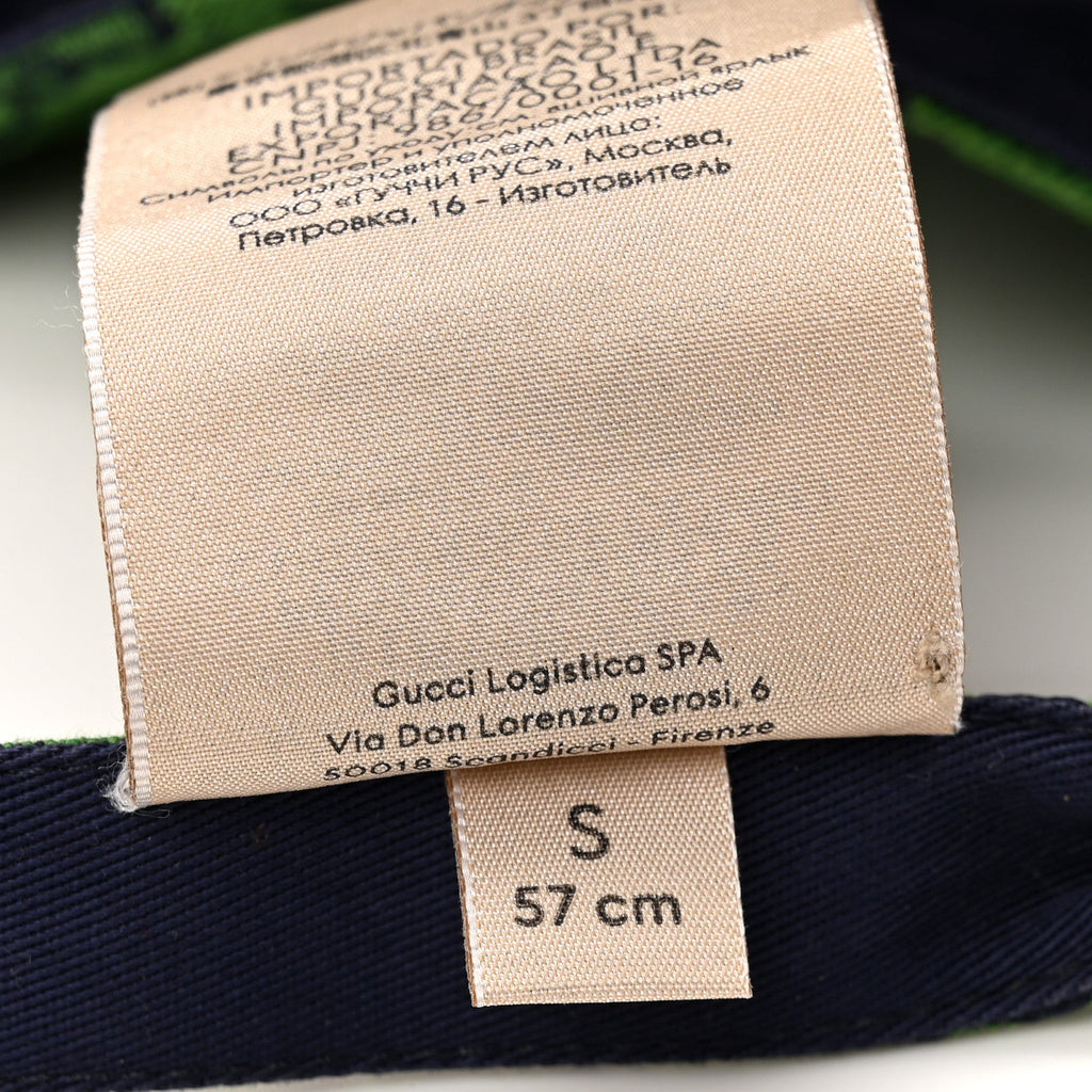 Gucci Monogram Multicolor Reversible Self-Tie Bucket Hat S Green Blue