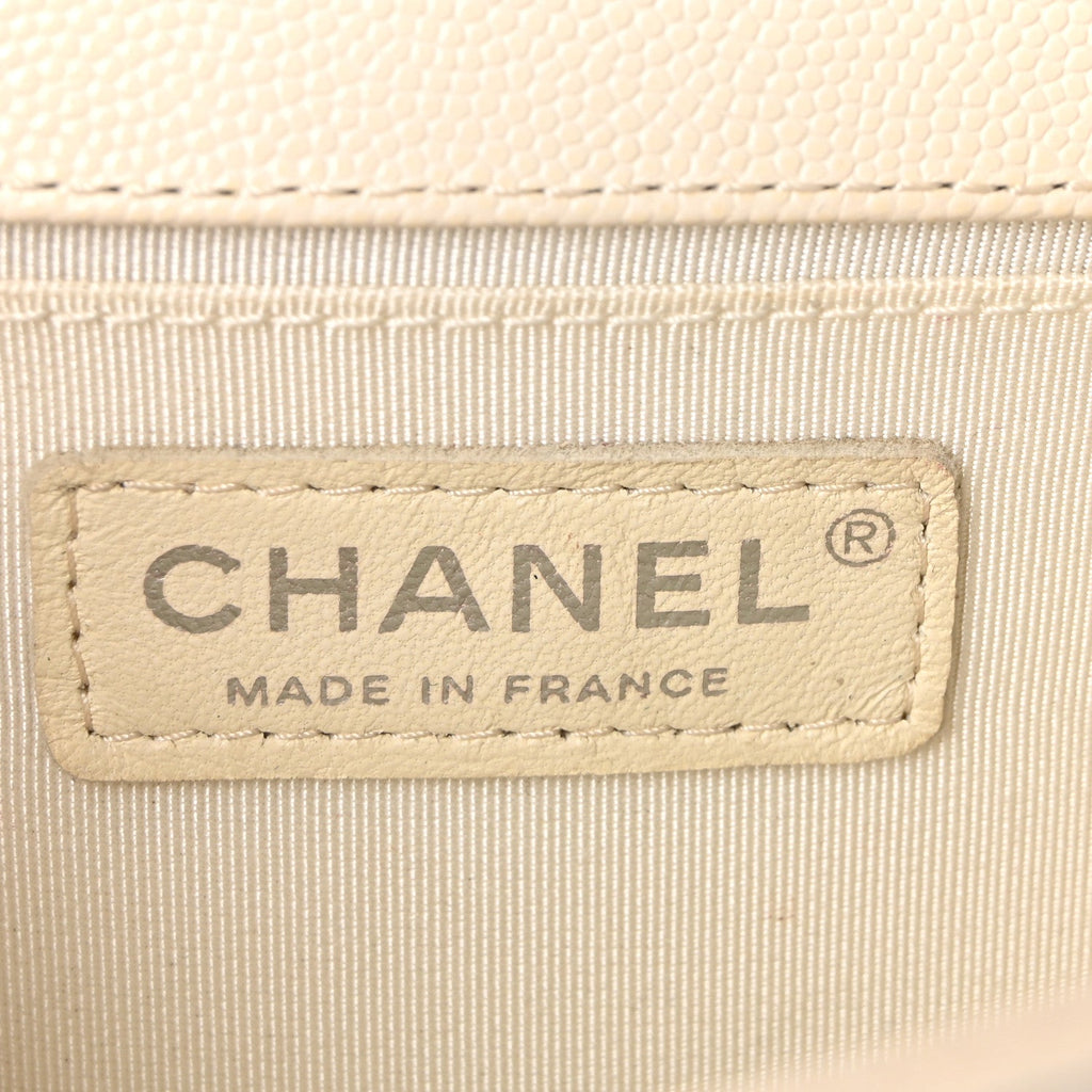 Chanel Caviar Quilted Small Boy Flap White