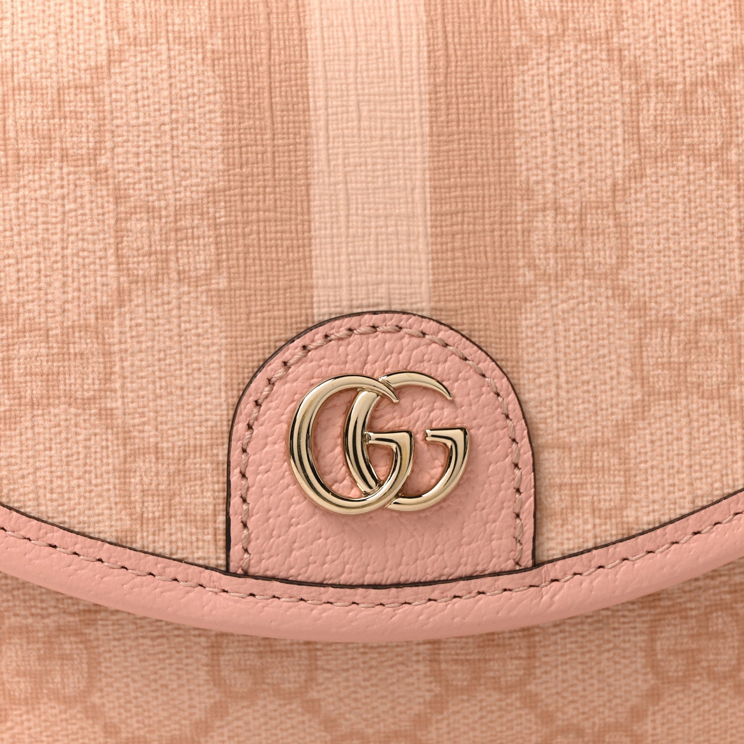 Gucci GG Supreme Monogram Textured Dollar Calfskin Mini Ophidia Flap Shoulder Bag Rose Pink