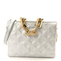 Louis Vuitton Metallic Lambskin Embossed Monogram Coussin BB Silver