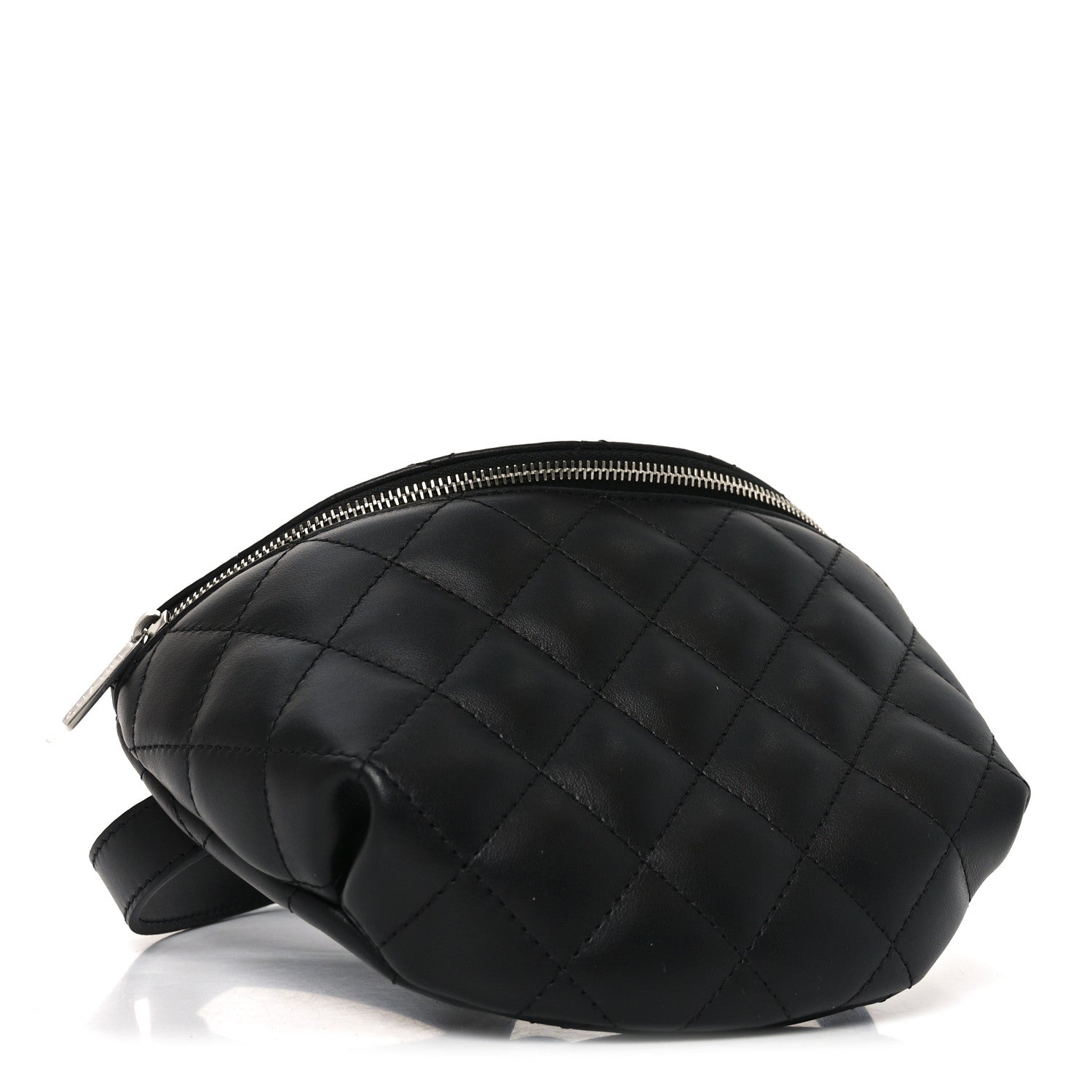 Chanel Calfskin Quilted Uniform Waist Belt Bag Black