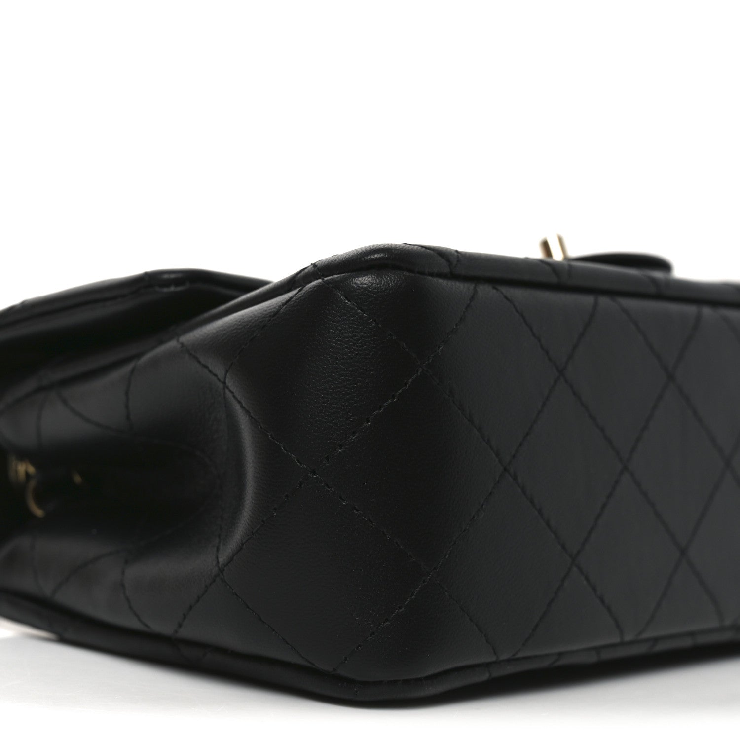 Chanel Lambskin Quilted Mini Rectangular Flap Black
