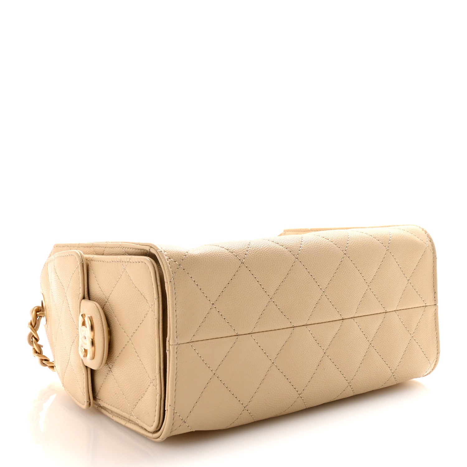 Chanel Caviar Quilted Mini Chanel 25 Handbag Beige