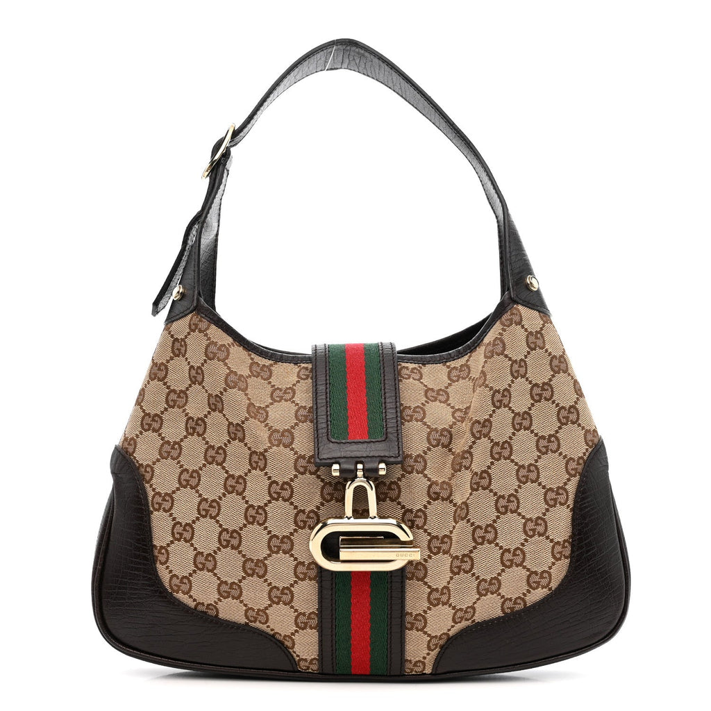 Gucci Monogram Calfskin Junco Small Hobo