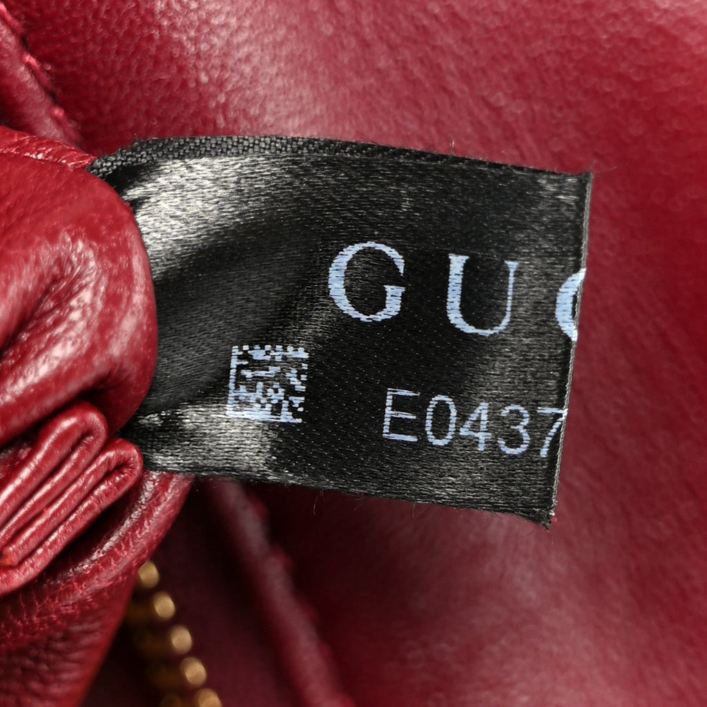 Gucci Lambskin Embossed Mini GG Milano Top Handle Shoulder Bag Rosso Ancora