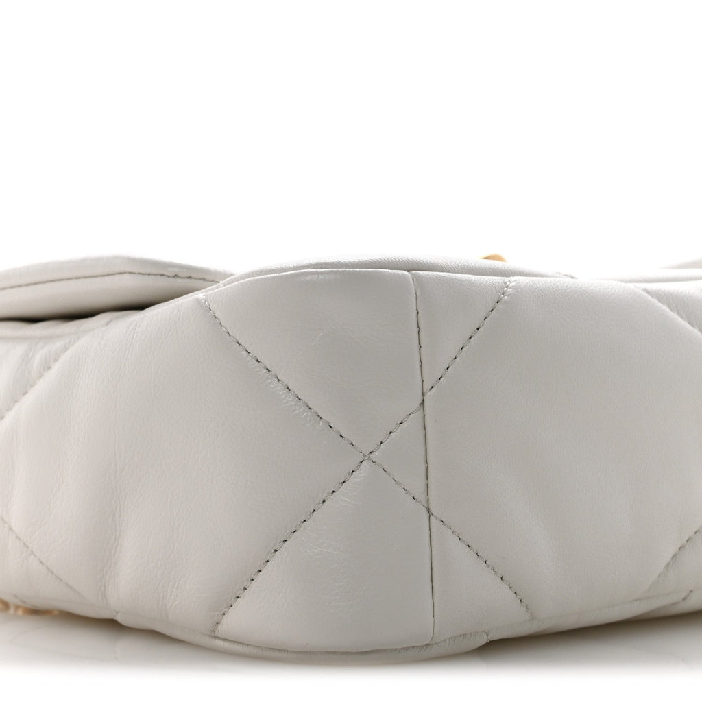 Chanel Goatskin Quilted Medium Chanel 19 Flap White