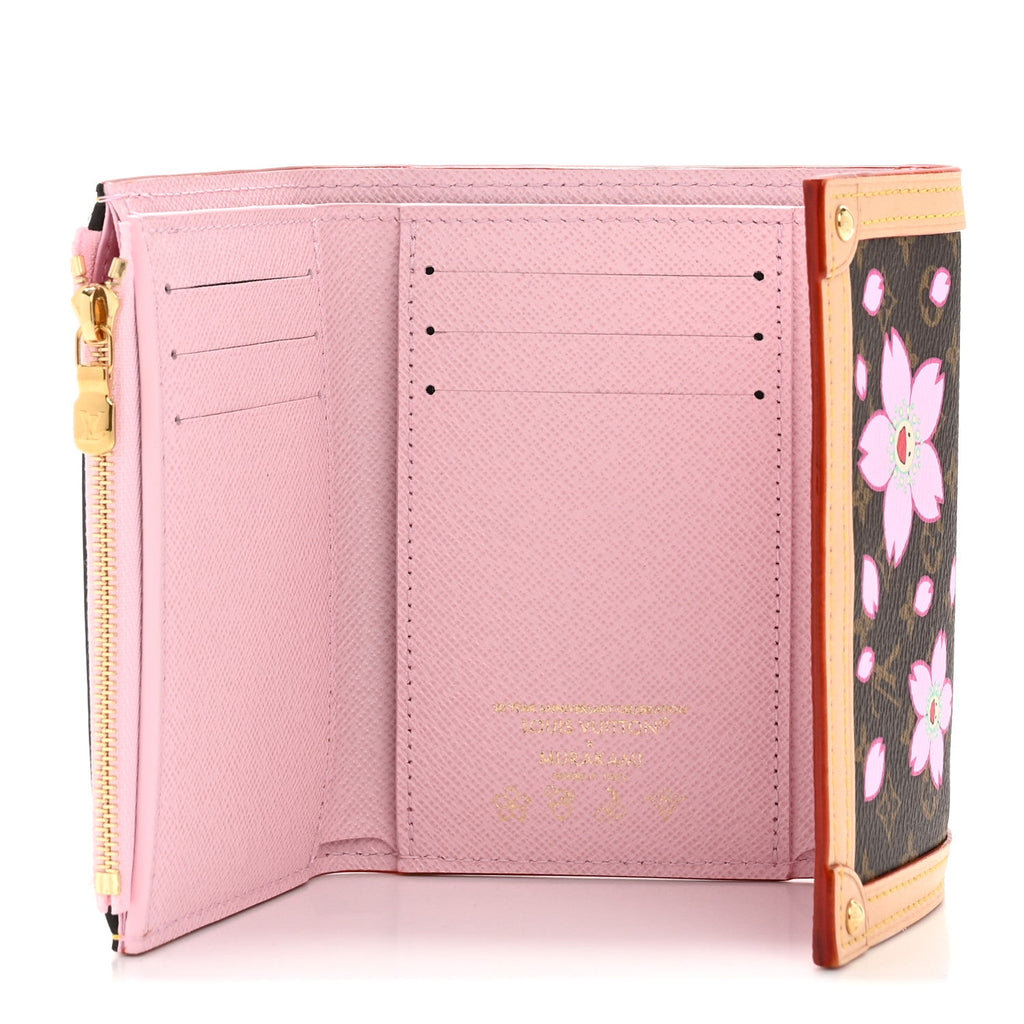 Louis Vuitton LV X TM Monogram Cherry Blossom Victorine Wallet Sakura Brown