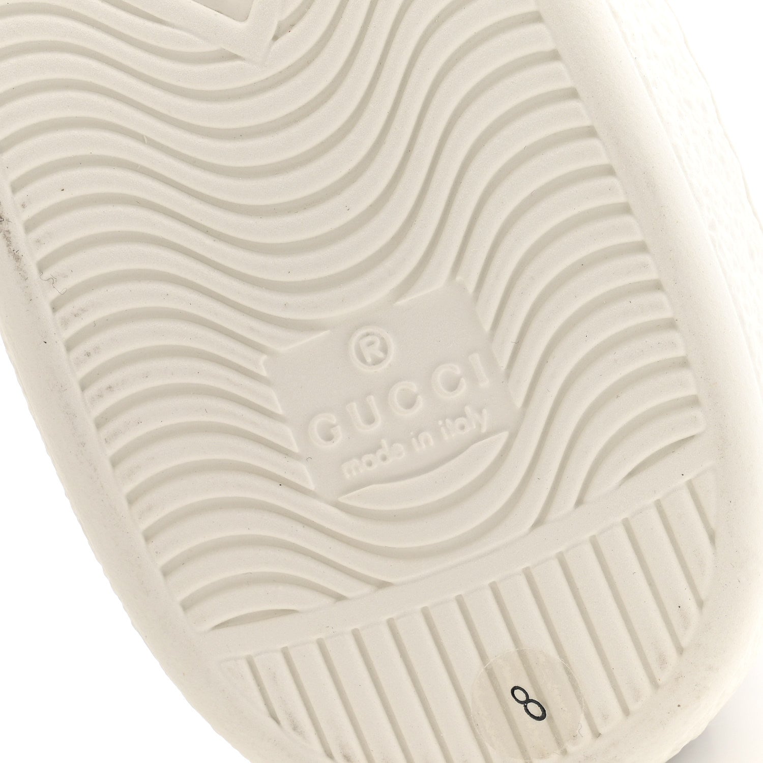 Gucci Calfskin Interlocking G Perforated Mens Ace Sneakers 8 White Grey Sky