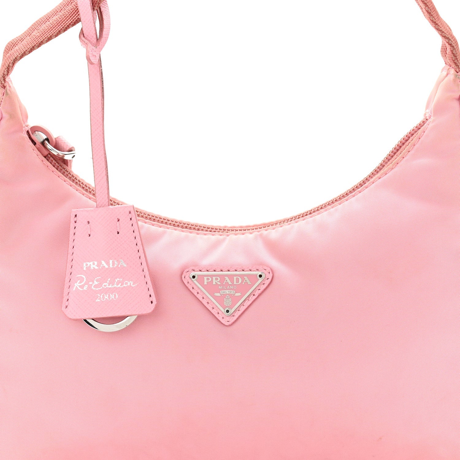 Prada Tessuto Nylon Saffiano Mini Re-Edition 2000 Bag Rosa