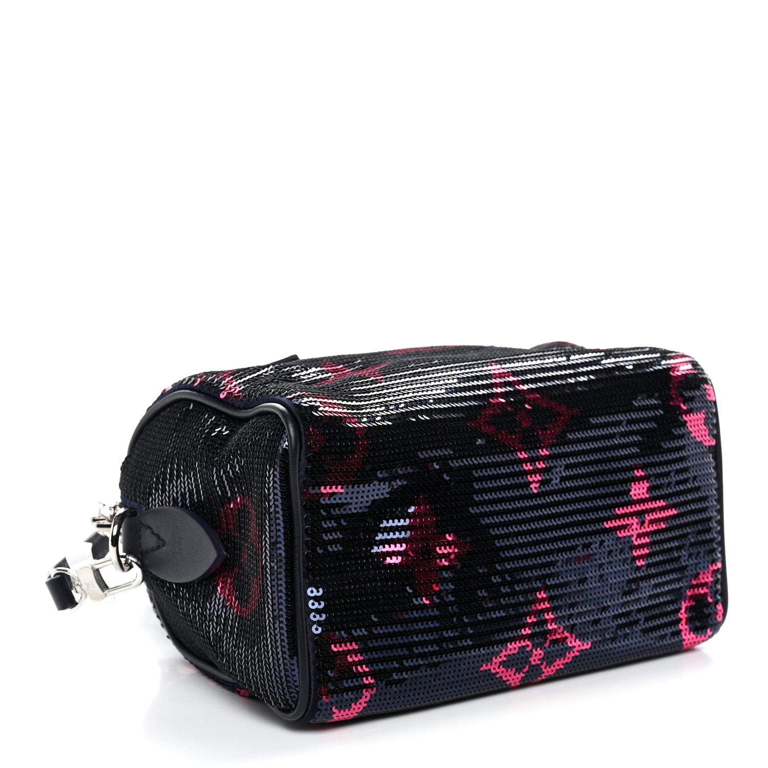 Louis Vuitton Giant Monogram Sequins Speedy Bandouliere 18 Navy Fuchsia