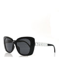 Acetate Strass Square Sunglasses 5422-B-A Black White