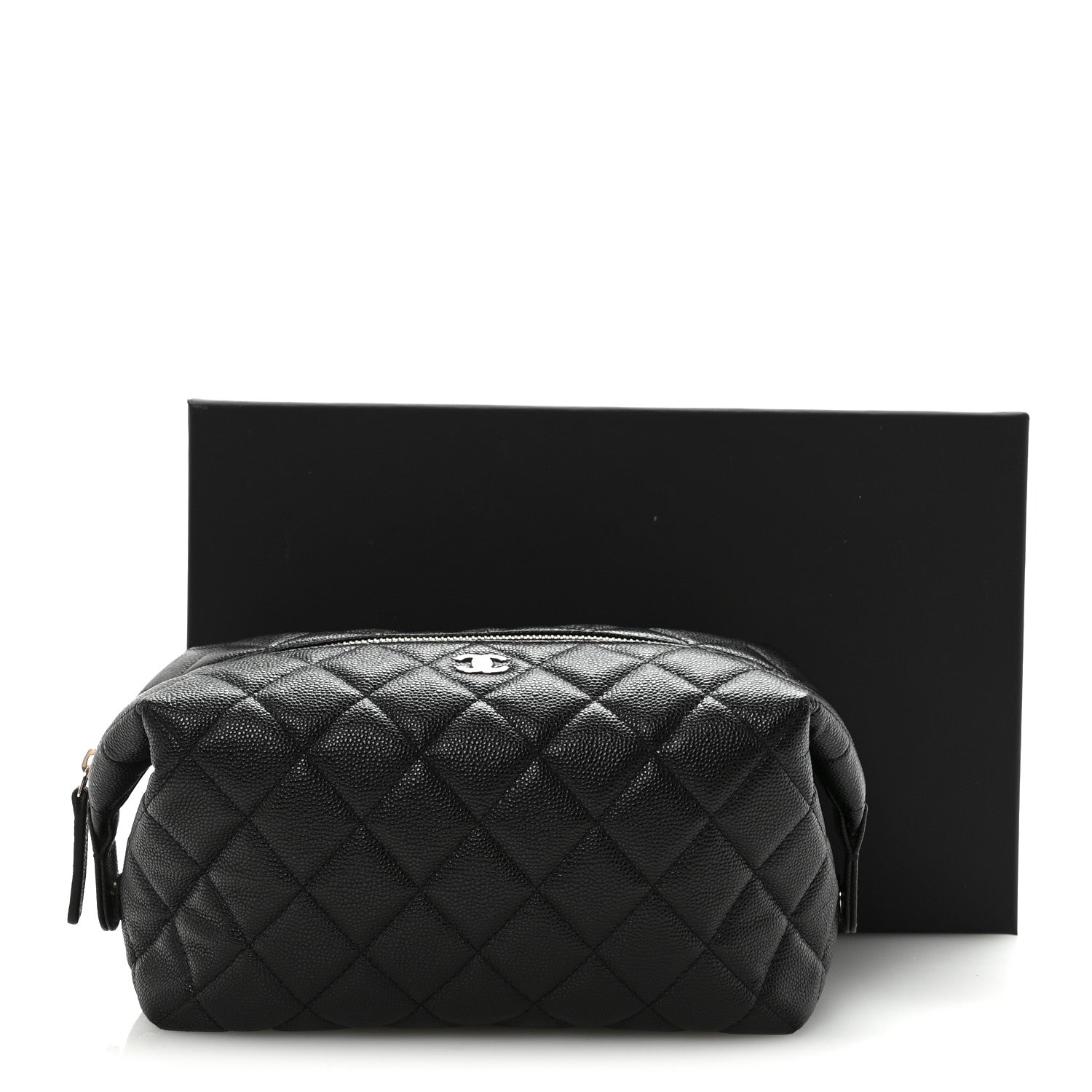 Caviar Quilted Cosmetic Case Black