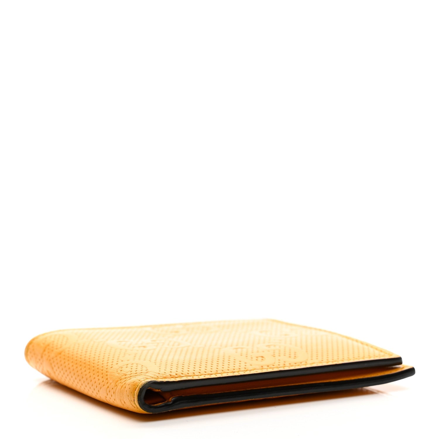 Gucci Calfskin GG Tennis Embossed Bi-Fold Wallet Yellow Tangerine