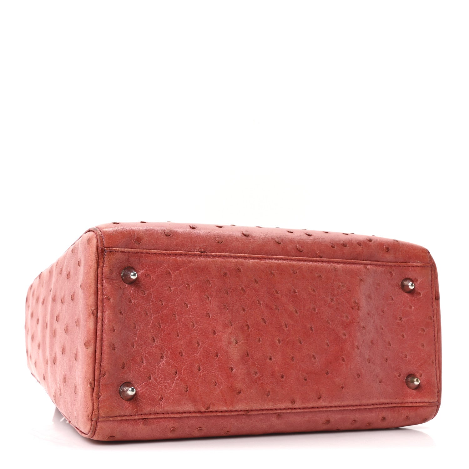 Christian Dior Ostrich Medium Lady Dior Red